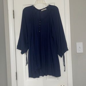 Navy Blue Free People Oversized Tunic Dress